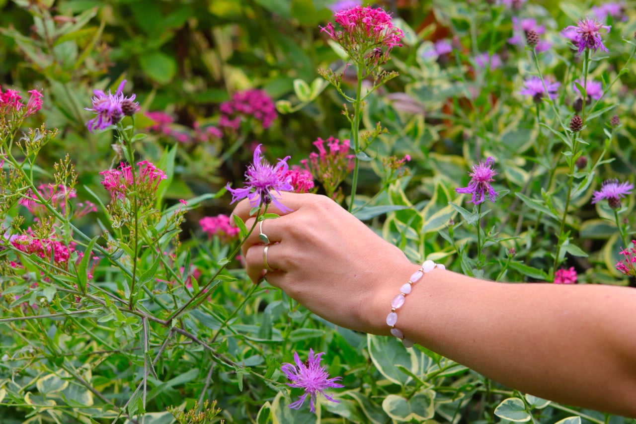 Bracelet Amour - Quartz Rose