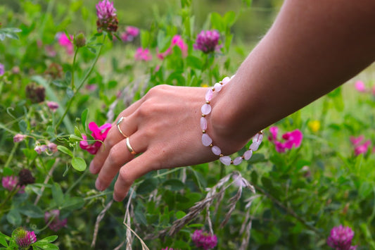 Bracelet Amour - Quartz Rose