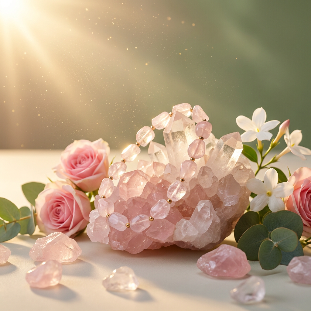 Bracelet Amour - Quartz Rose